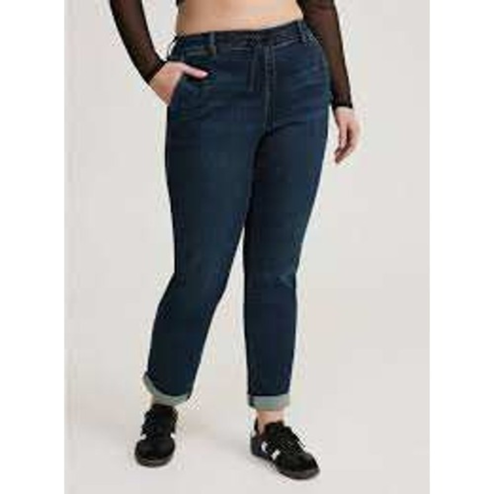 Torrid Jeans Pull On Drawstring Dark Wash Women's 2x Tall Boyfriend Blue NWOT